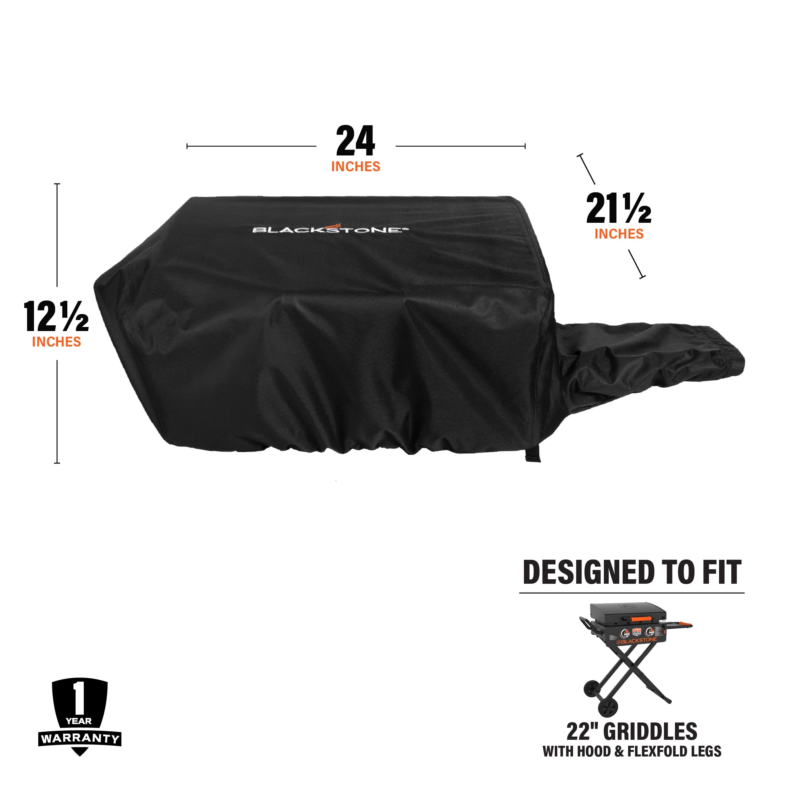 Weather-resistant BLACKSTONE 22in griddle cover keeps gear dry during storms