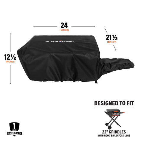 Weather-resistant BLACKSTONE 22in griddle cover keeps gear dry during storms