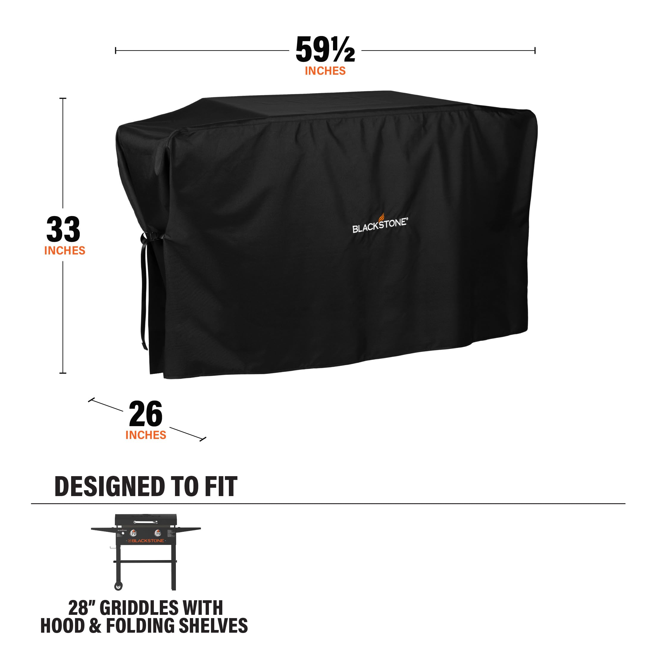 Clinch-straps image demonstrates secure fit to prevent wind lifting