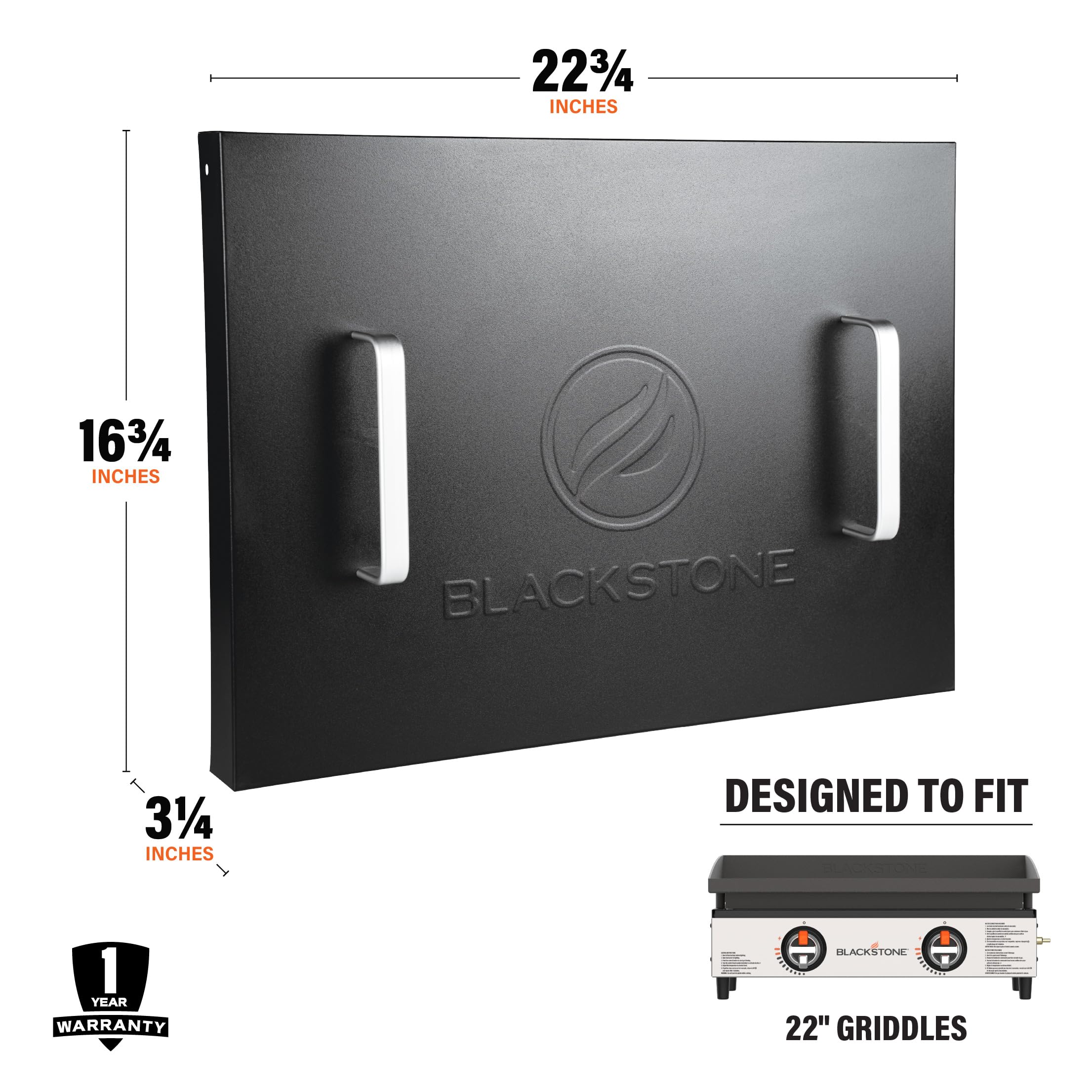 Blackstone 5079 water-resistant cover keeps griddle clean between uses.