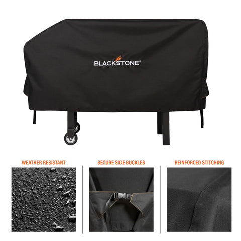 Blackstone 5091 cover shows dimensions 52W x 27D x 27H for a snug fit.