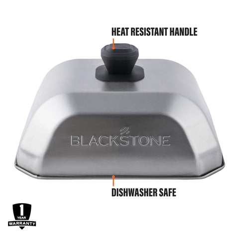 Blackstone 5555 square lid steaming vegetables with even heat distribution