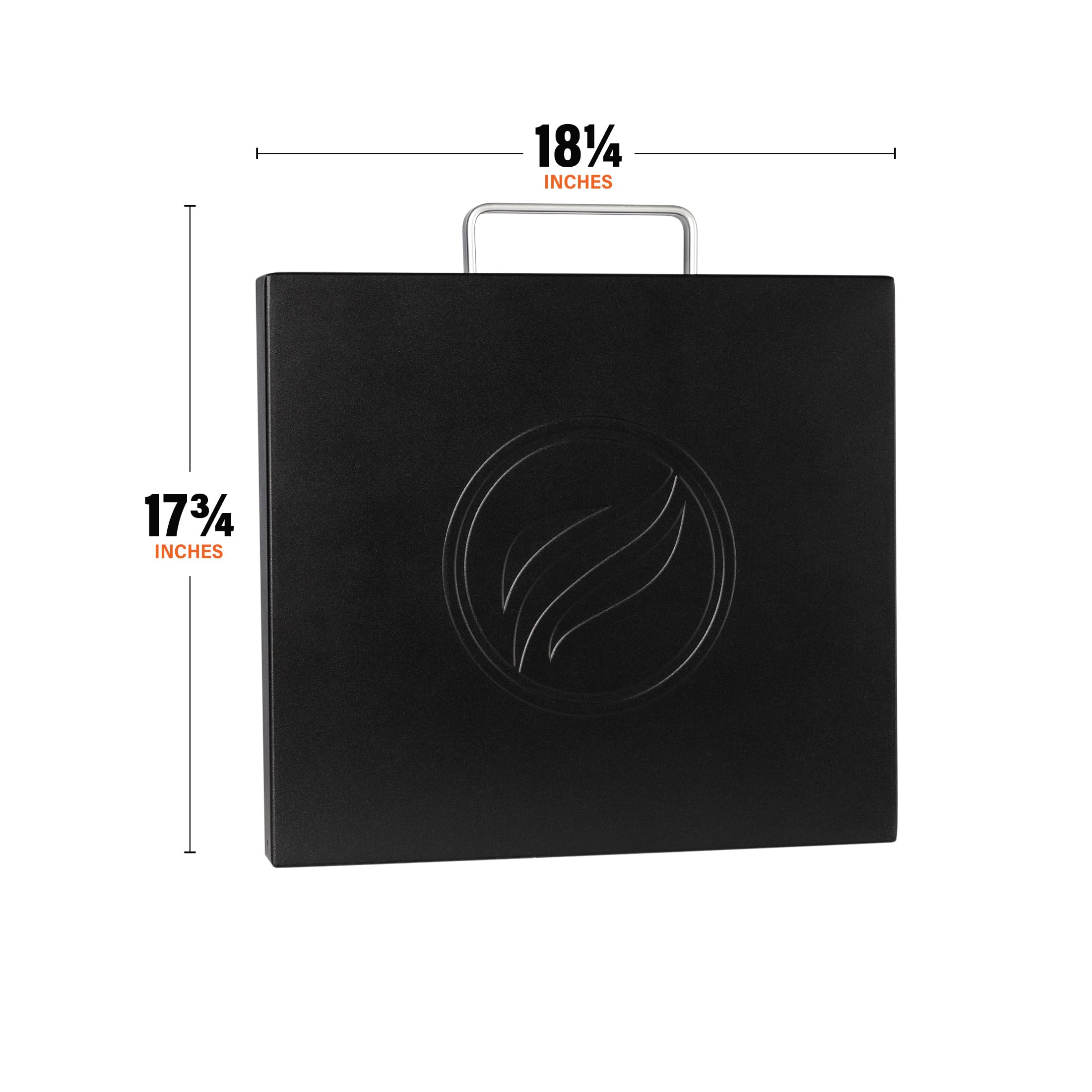 Blackstone 5701 17 inch tabletop griddle in use with cover on for protection