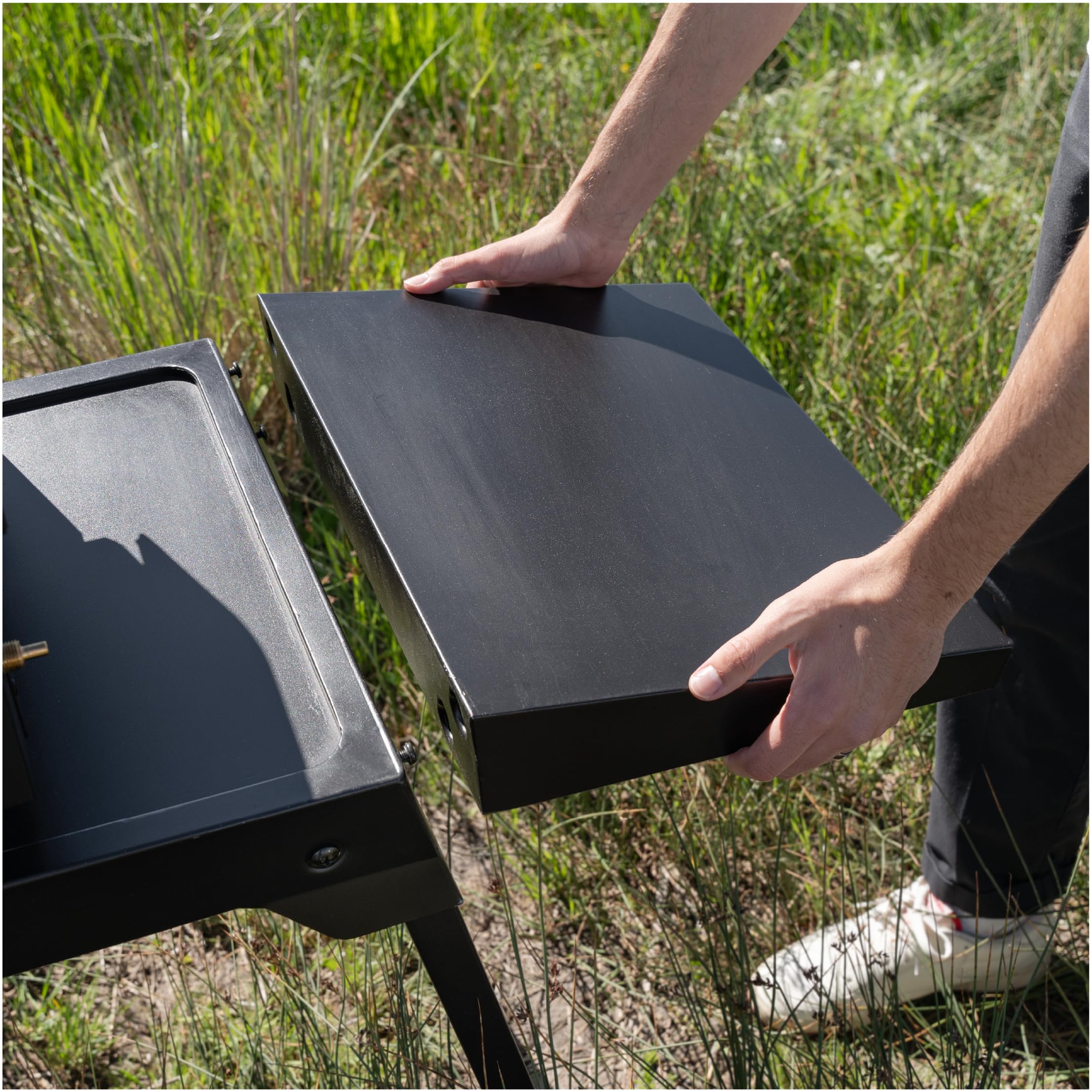 Provides a stable flat surface for secure griddle placement.