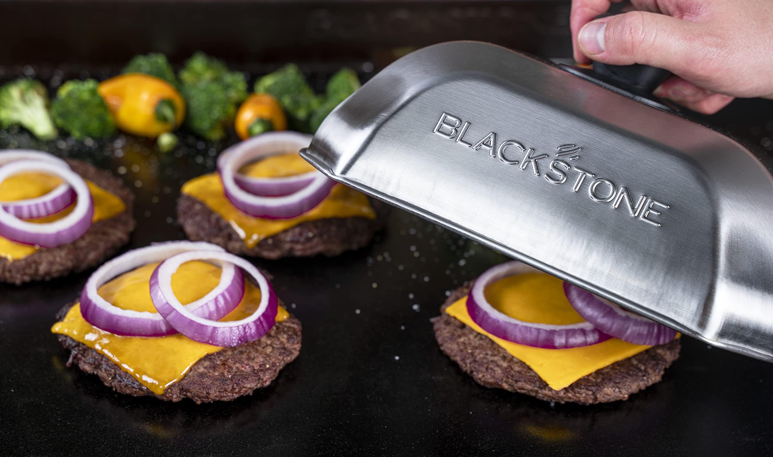 Blackstone Bacon Sear Tool crisps bacon without creating grill mess.
