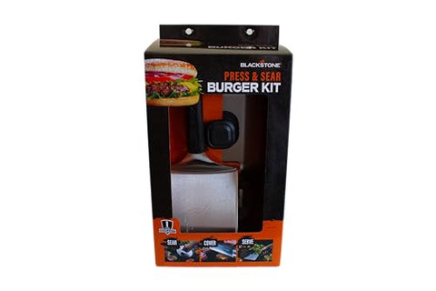 Blackstone Hamburger Kit basting cover seals juices for tender burgers.