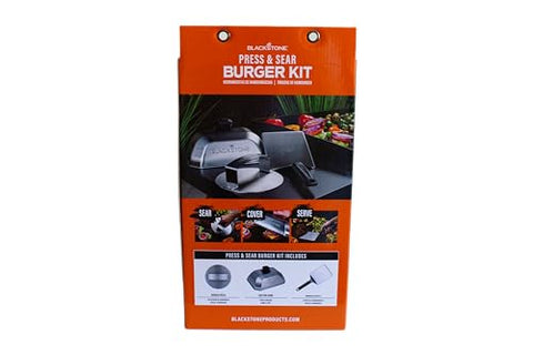 Blackstone Hamburger Press shapes patties evenly for uniform grilling.