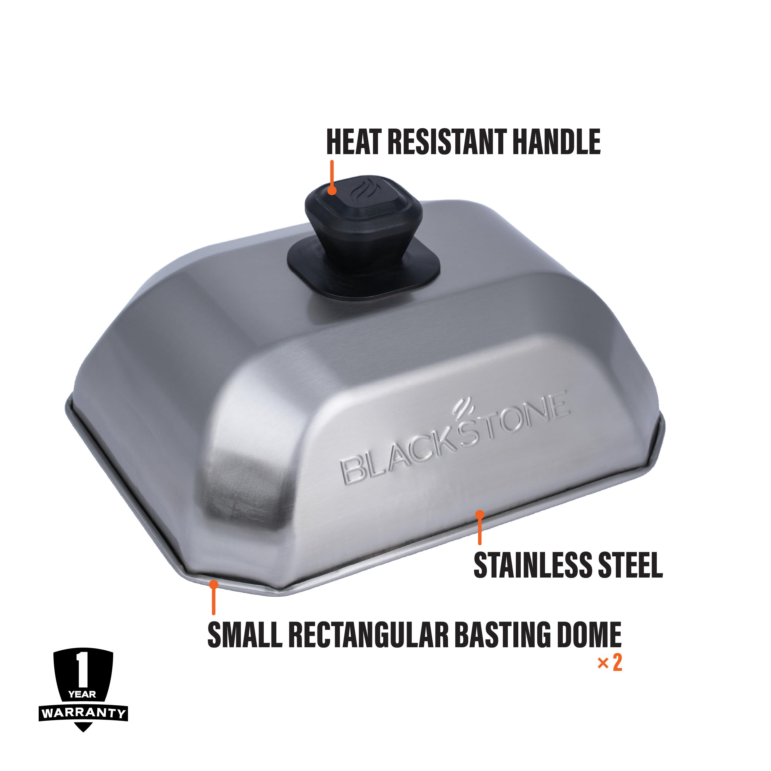 Blackstone stainless steel dome for cheese melting and vegetables steaming.