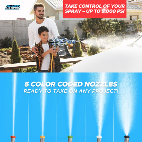 Blast Master MP5 five-nozzle tips ready for various cleaning tasks