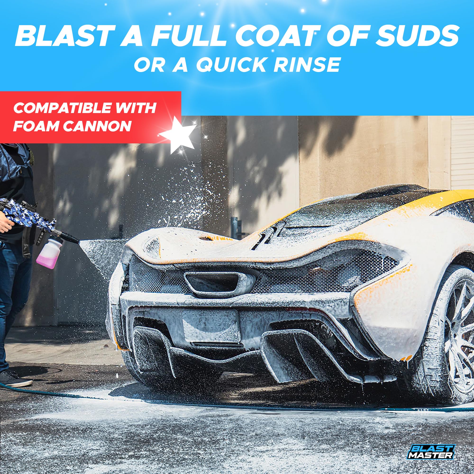 Blast Master MP5 foam gun setup streamlines car wash routines
