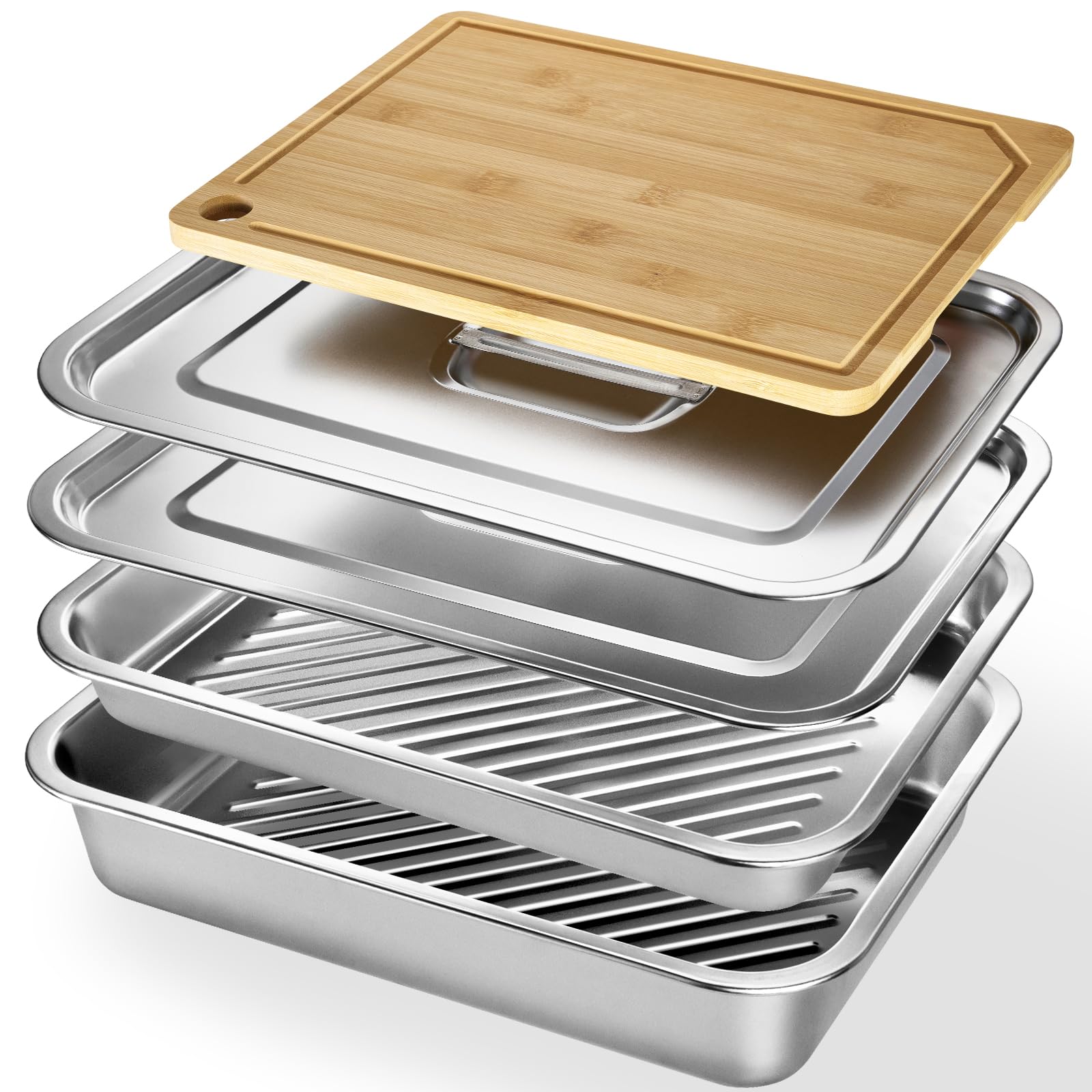 BLAZPATH 5-in-1 deep grill prep tray for marinating and flavor absorption.