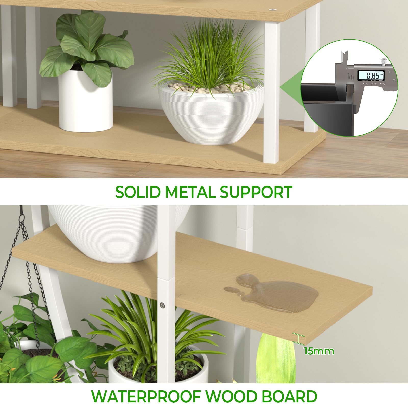BLAZPATH seven tier white plant rack with grow lights provides even indoor coverage for greens