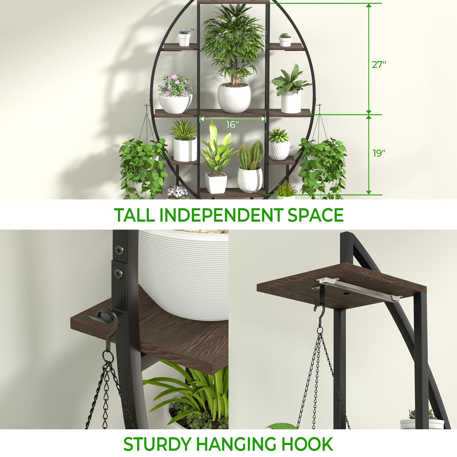 BLAZPATH arch-shaped seven-tier rack displaying tall plants