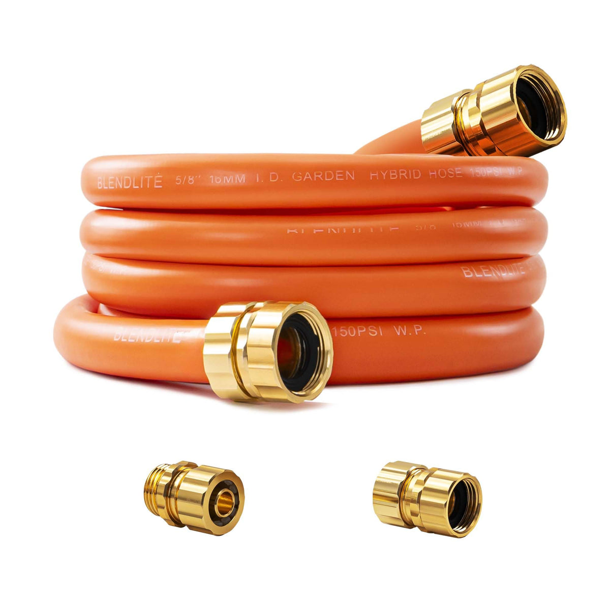 BLENDLITE hybrid hose shows customizable 8 ft length for precise watering.