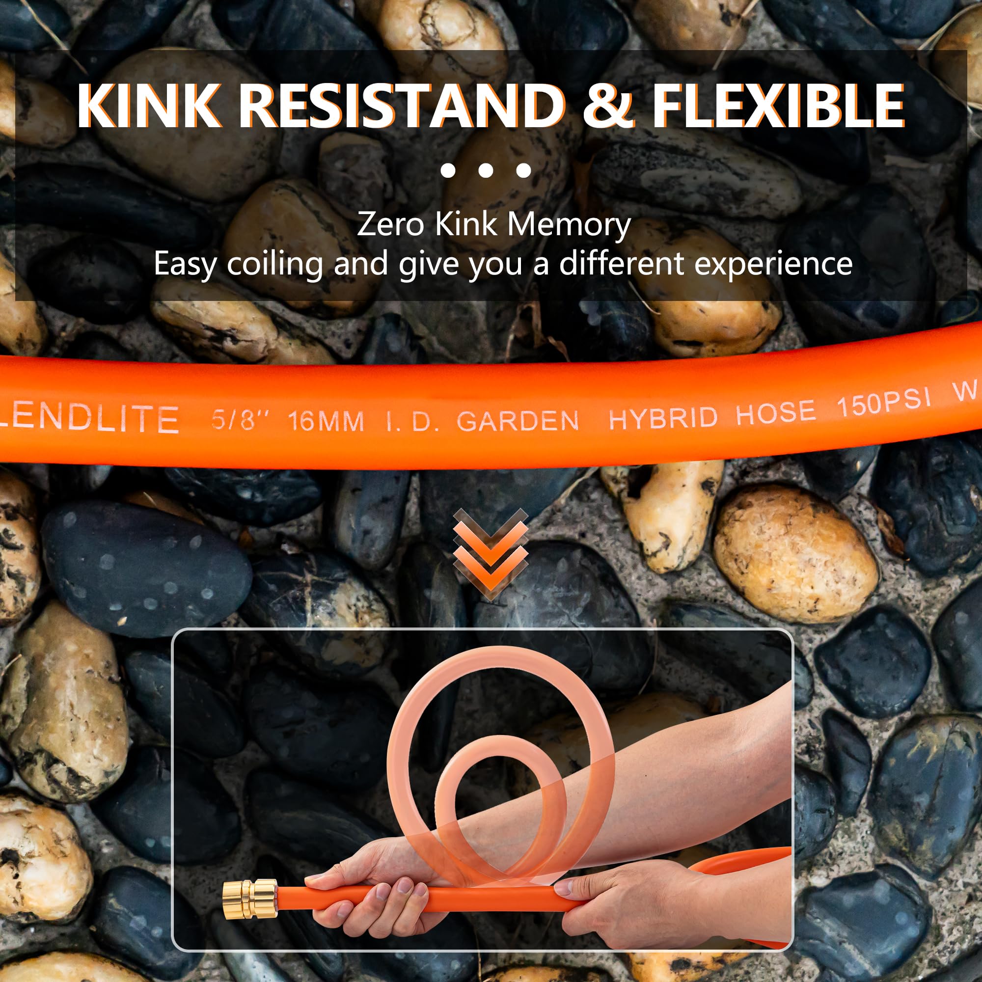 BLENDLITE five-eighth-inch inner diameter supports strong, steady water flow.