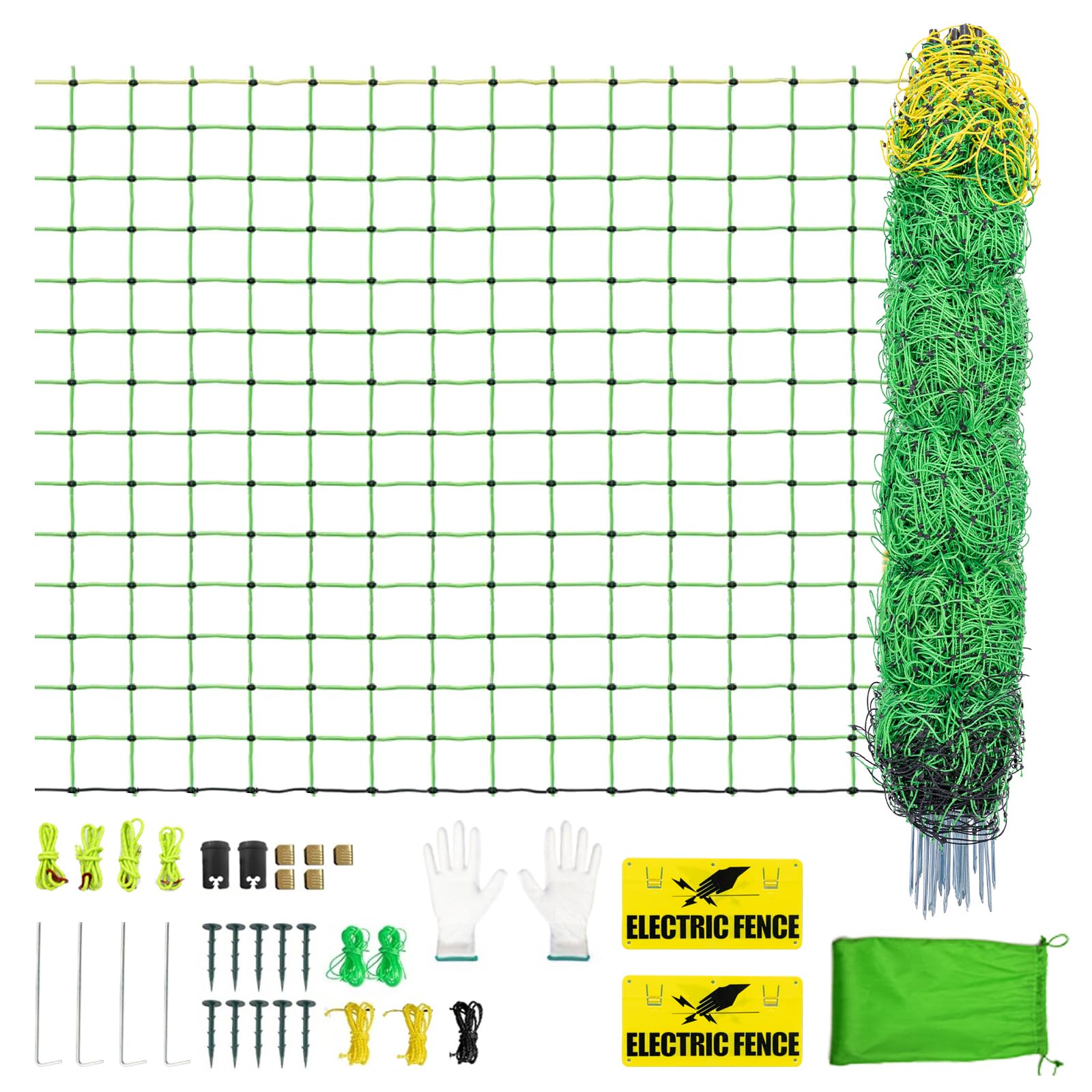 BLENNACY electric fence netting 164L x 49.6H ready for quick setup and predator deterrence