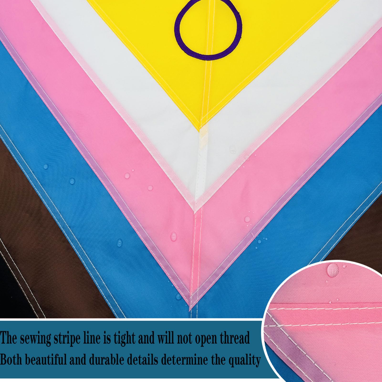 Bleshope 3x5 pride flag with brass grommets for secure mounting.