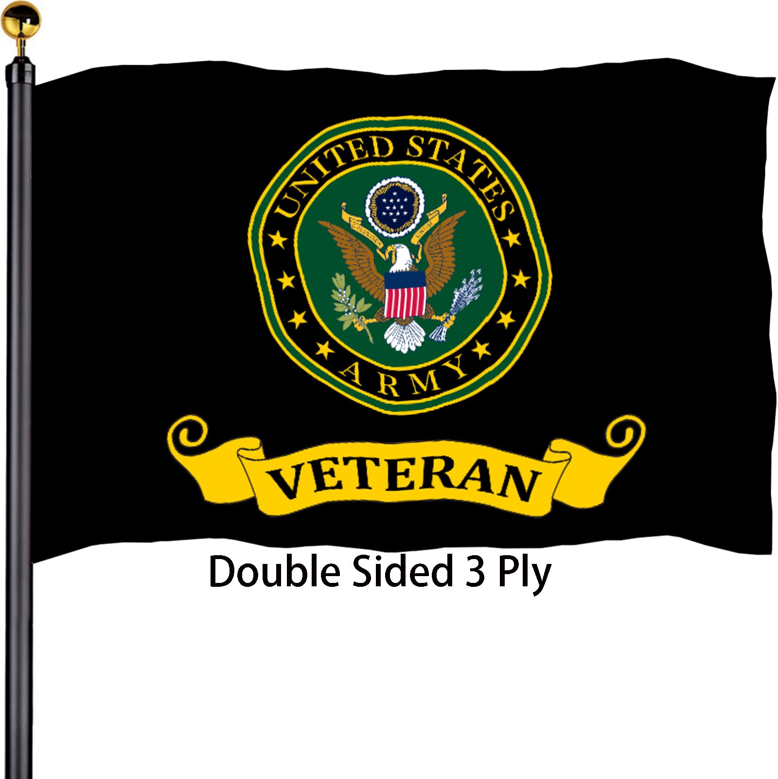 Bleshope Army Veteran Crest Flag 3x5 outdoors, ideal for porch or yard display.
