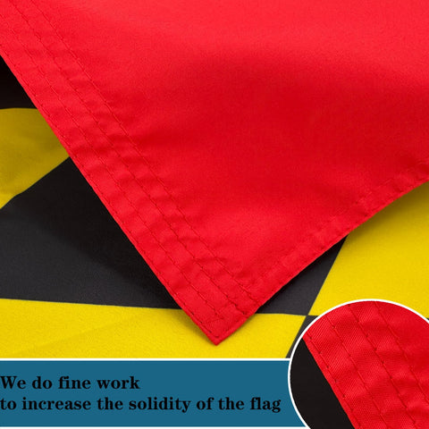 Bleshope Maryland flag with brass grommets for secure outdoor mounting.