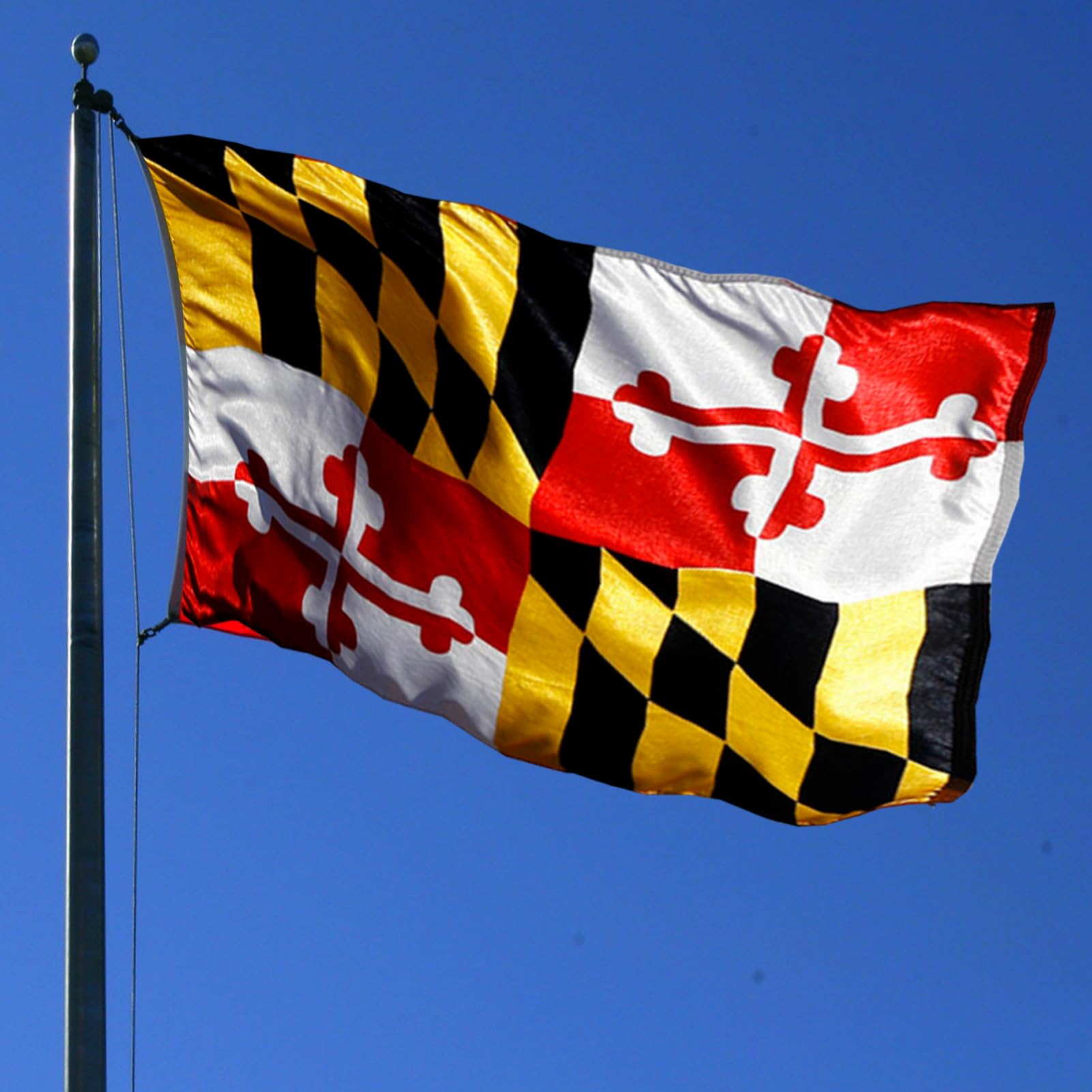 Bleshope standard 3x5 Maryland flag fits most flagpoles.