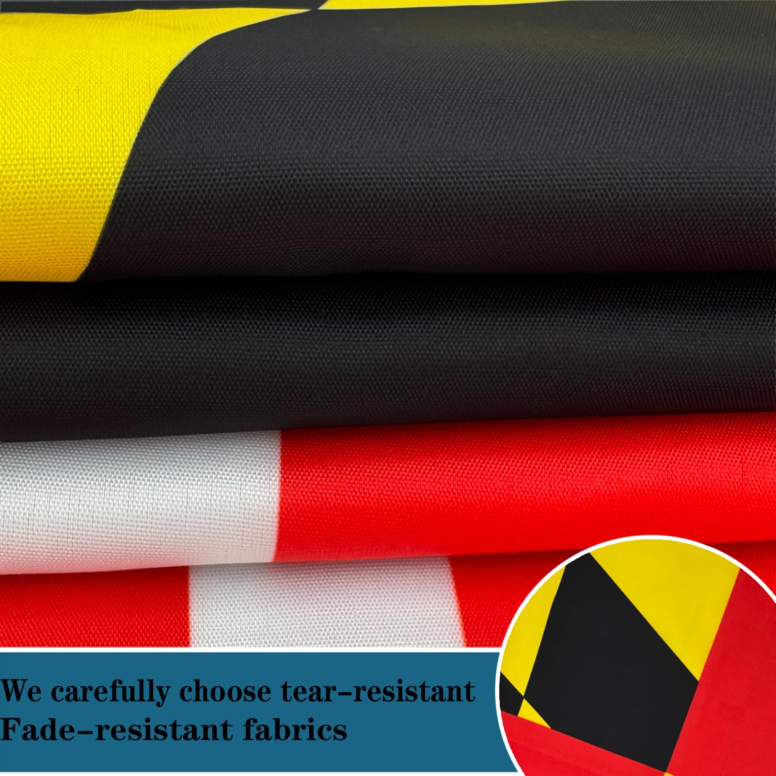 Bleshope UV fade resistant Maryland flag designed for long life.