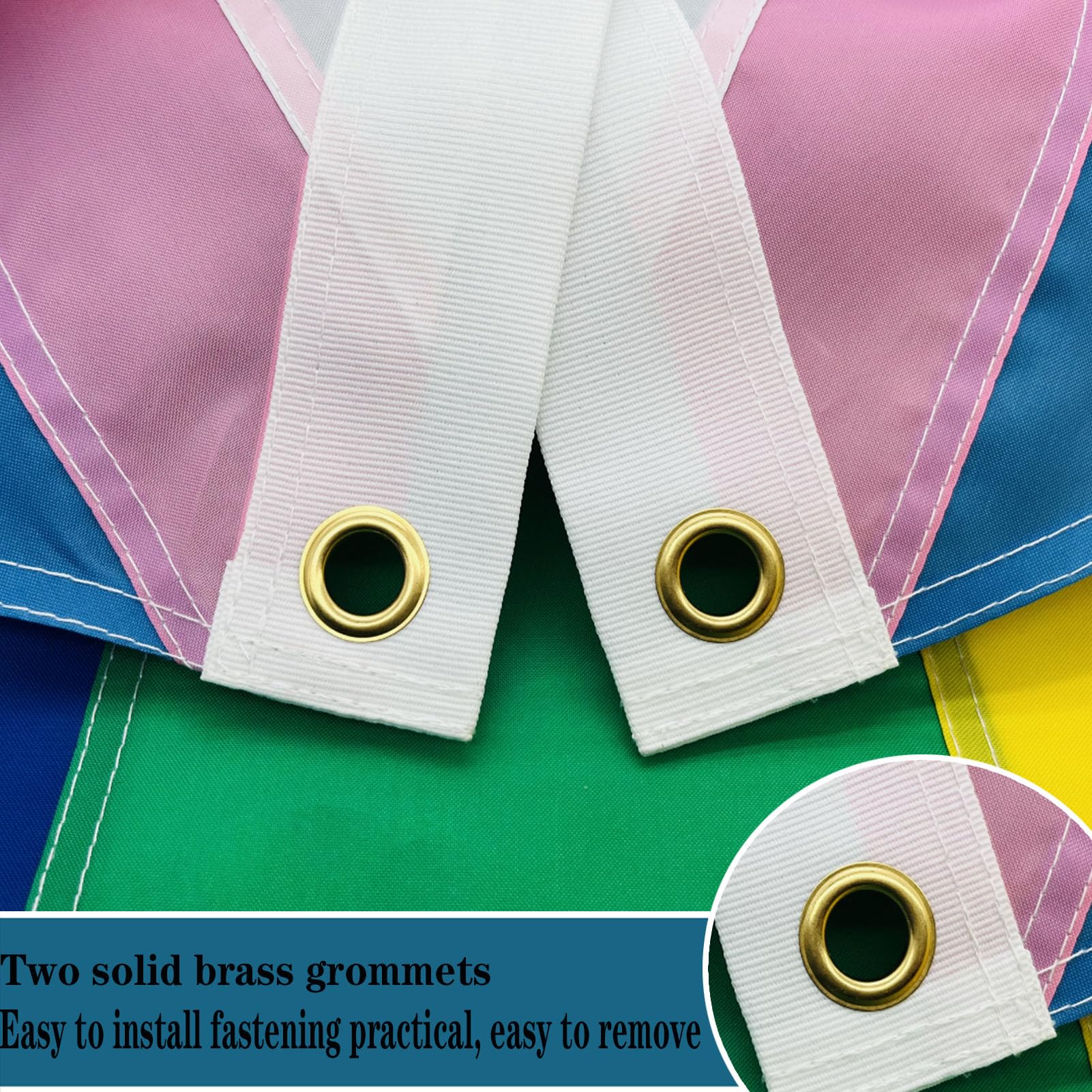 Bleshope pride flag features durable stitching for long-term use.