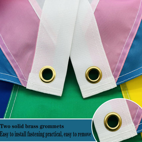 Bleshope pride flag features durable stitching for long-term use.