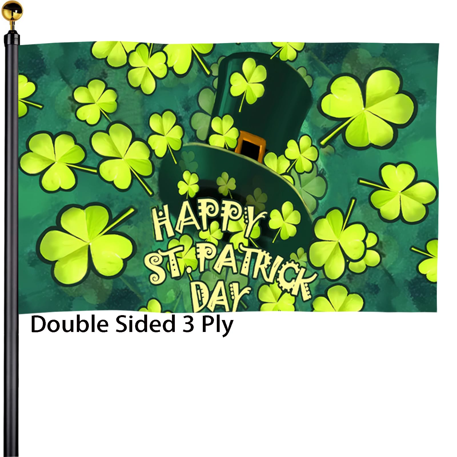 Bleshope St. Patrick's Day flag, 3x5 outdoor double-sided, highly visible for yard displays.