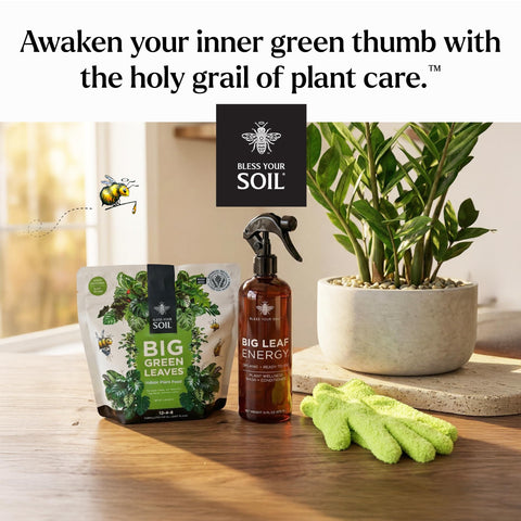 Bless Your Soil Big Green Leaves packaging stores securely with minimal waste