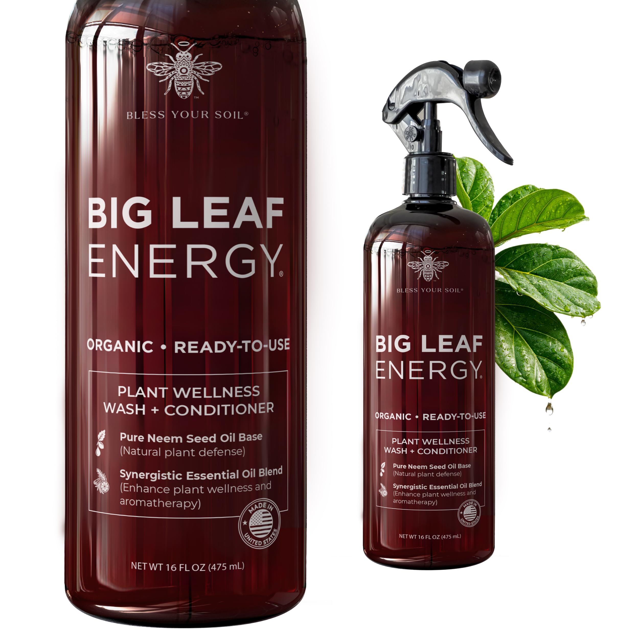 Bless Your Soil Neem Oil Spray packaging close-up for ready-to-use plant care.