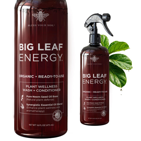 Bless Your Soil Neem Oil Spray packaging close-up for ready-to-use plant care.
