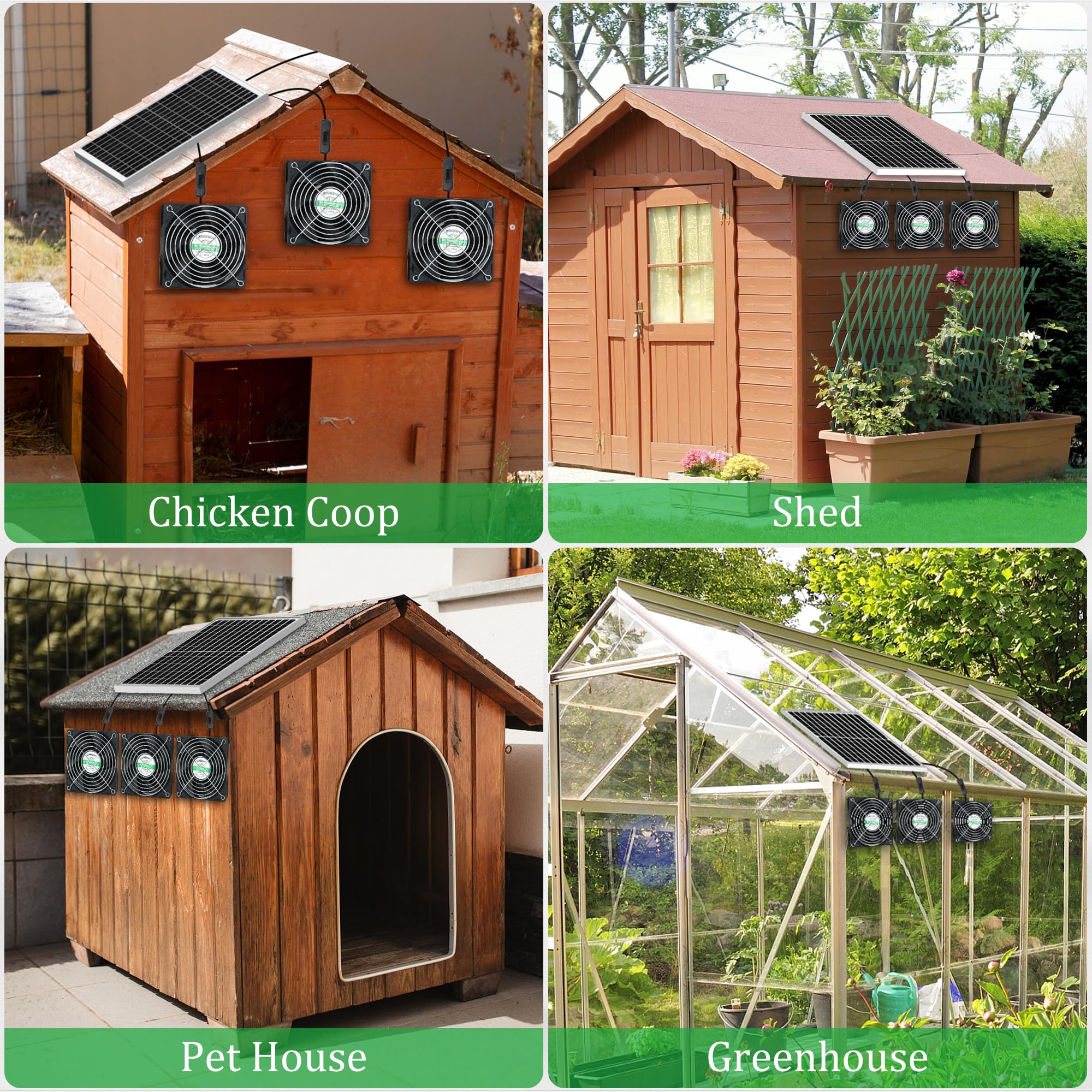 Blessny Solar 3 Fan Kit operating temps range suitable for outdoor use