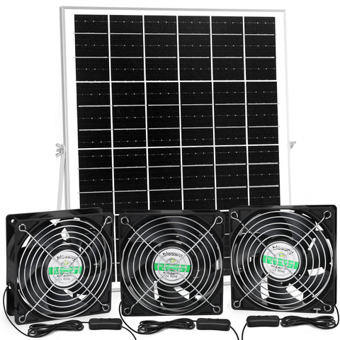 Blessny Solar 3 Fan Kit panel exterior for outdoor ventilation in sunny weather