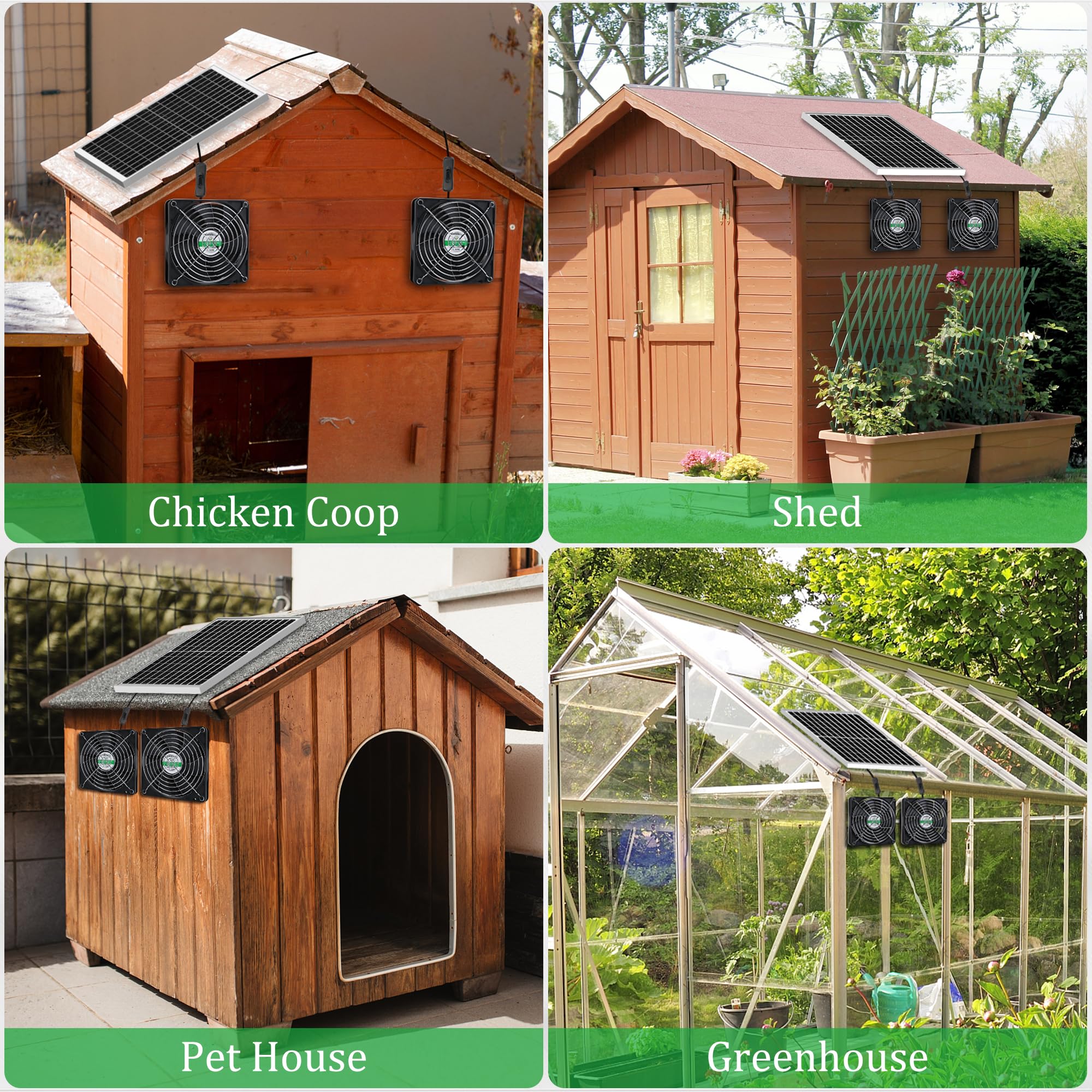 Blessny sun powered ventilation for sheds and pet houses