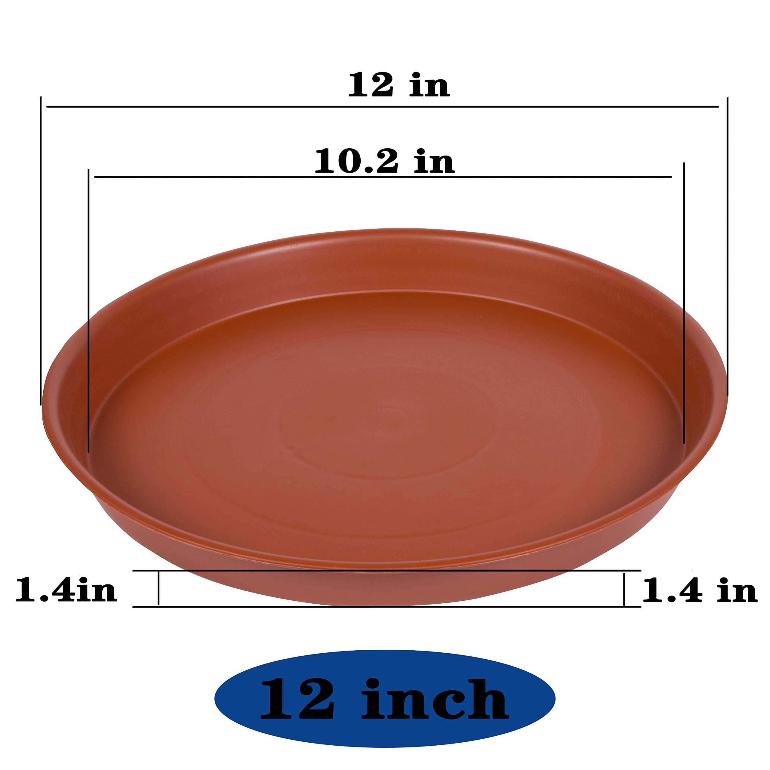 Bleuhome 12 inch plant saucer catches spills to protect indoor surfaces