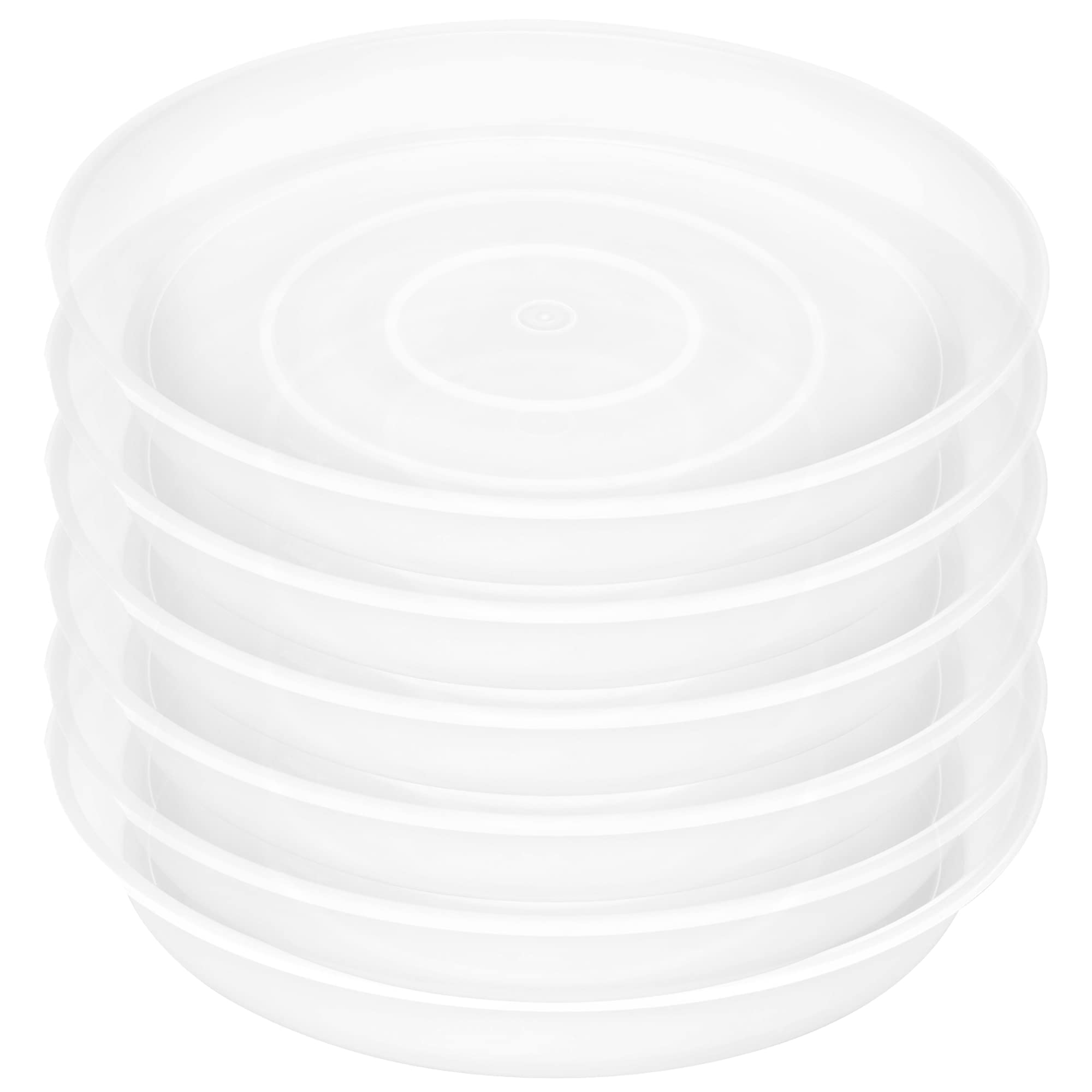 Bleuhome 4-inch plant saucer top view shows clear drip tray protecting indoor surfaces