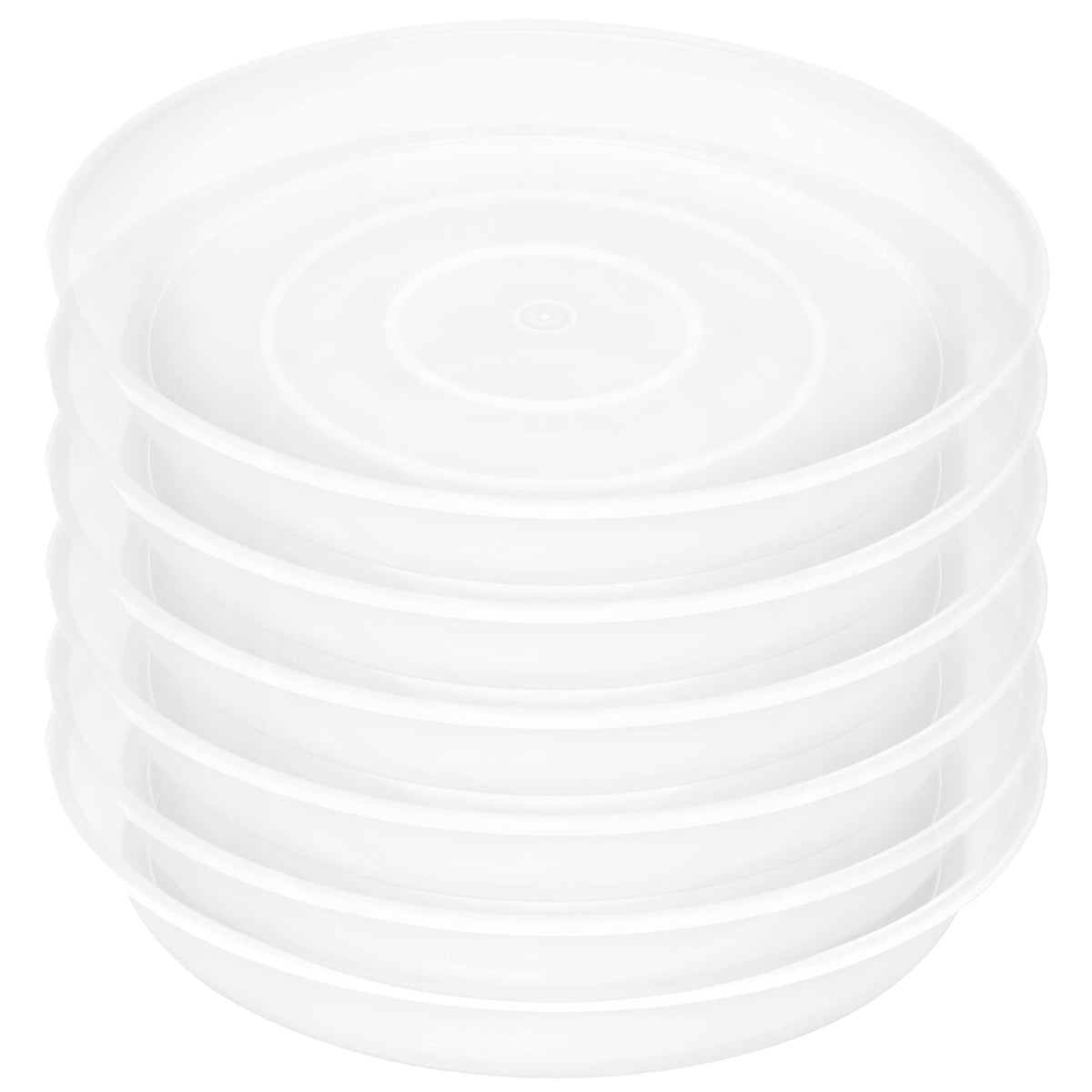 Bleuhome 4-inch plant saucer top view shows clear drip tray protecting indoor surfaces
