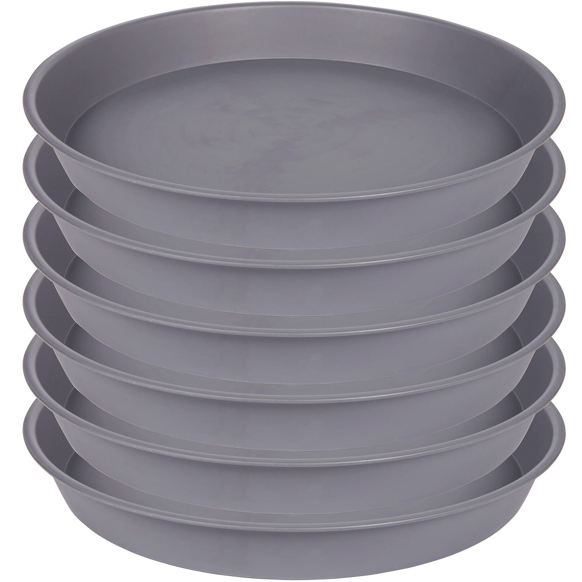 Bleuhome 6-pack planter saucer gray top view keeps surfaces dry and tidy.