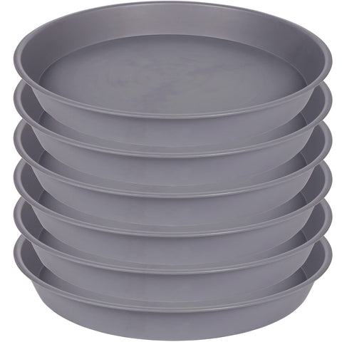 Bleuhome 6-pack planter saucer gray top view keeps surfaces dry and tidy.