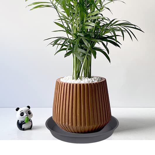 Bleuhome 6-pack planter saucer gray under plant trays prevents furniture staining.