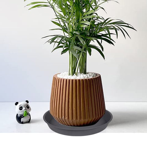 Bleuhome 6-pack planter saucer gray under plant trays prevents furniture staining.