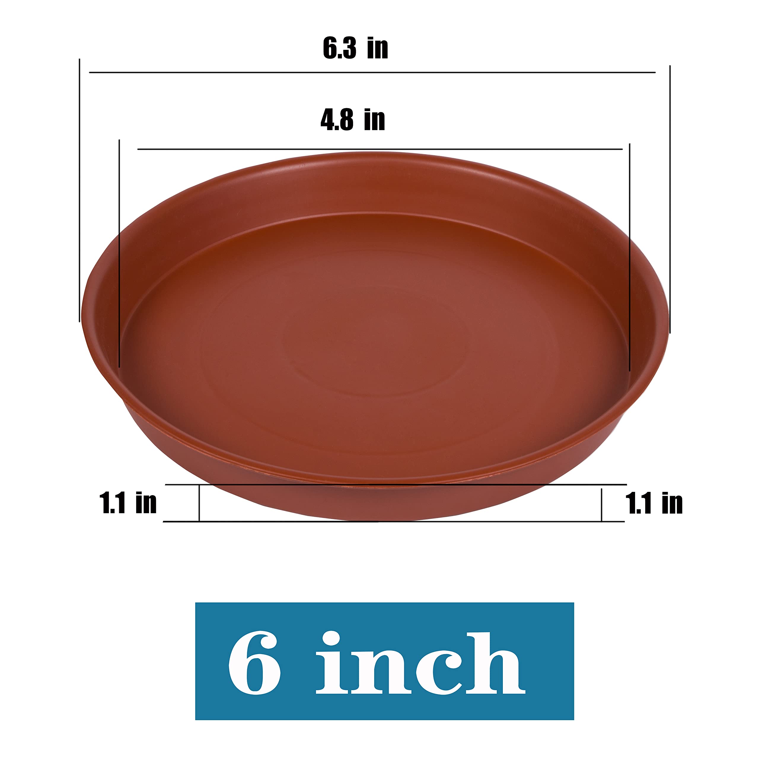 Bleuhome 6inch plant saucer side view highlighting durable outdoor-friendly design