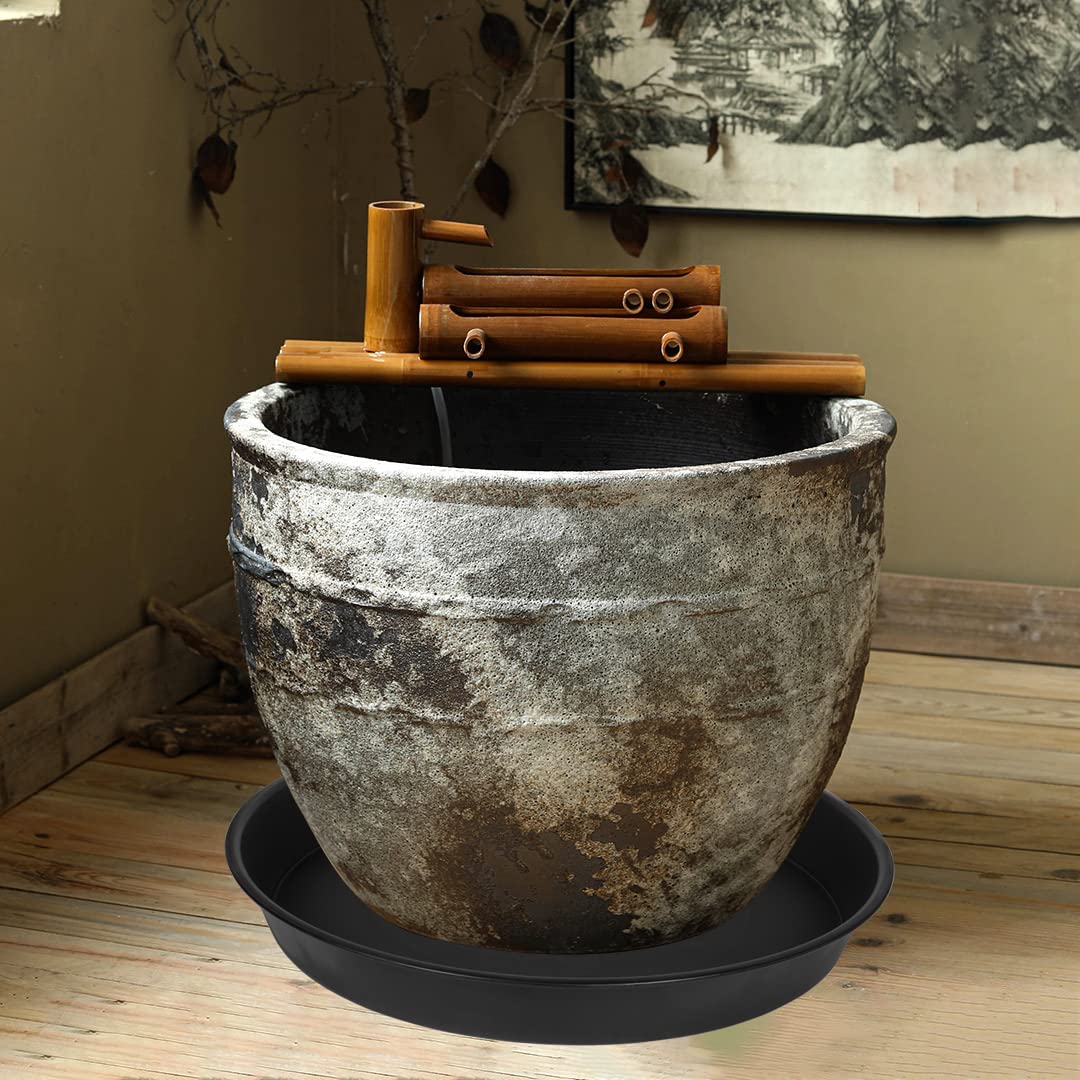 Bleuhome black plant tray suitable for indoor or outdoor decor.