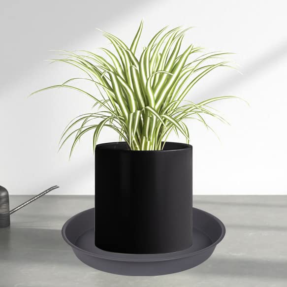 Bleuhome planter saucer gray close-up matte finish highlights durability and quality.