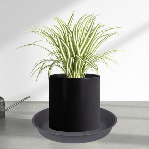 Bleuhome planter saucer gray close-up matte finish highlights durability and quality.