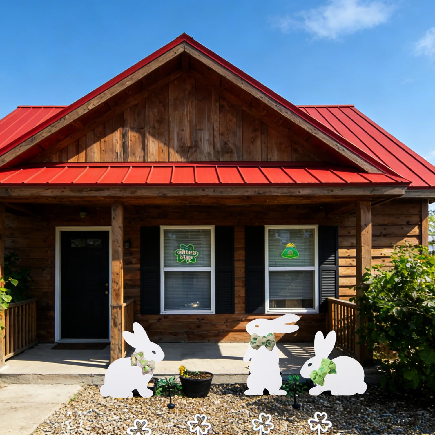 Blevla Easter Bunny yard sign weatherproof material, rain and sun resistant.