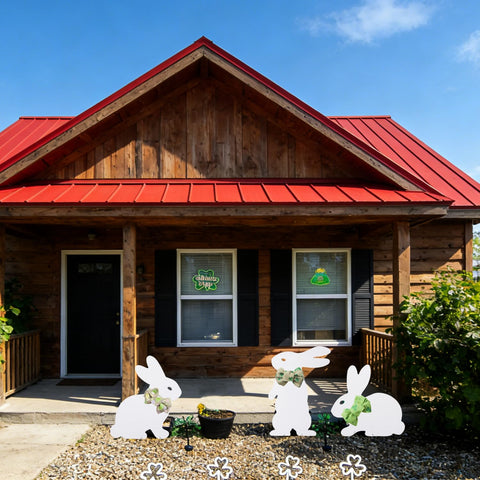 Blevla Easter Bunny yard sign weatherproof material, rain and sun resistant.