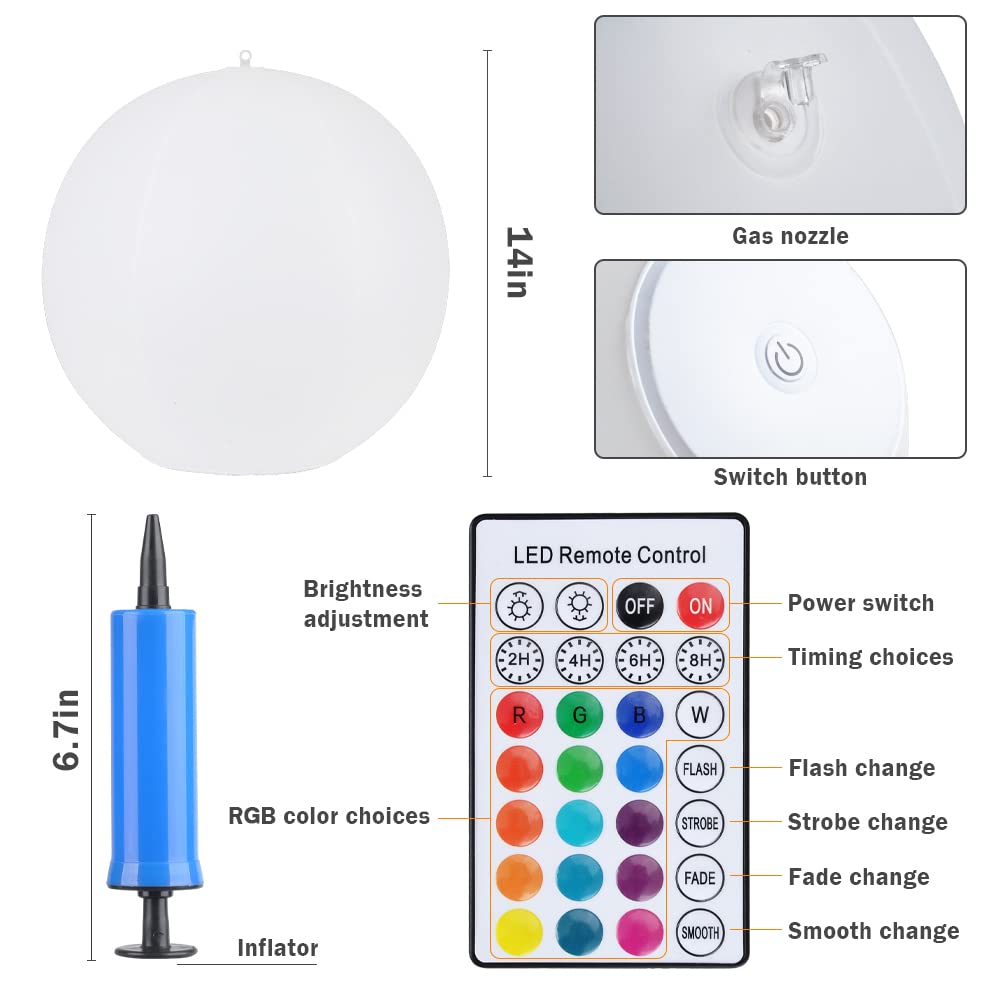 Blibly hangable pool light ball ready to suspend above water.