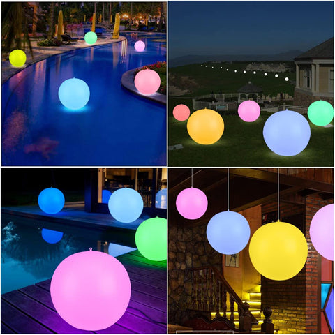 Blibly solar-powered floating light creates ambient glow for garden and patio.