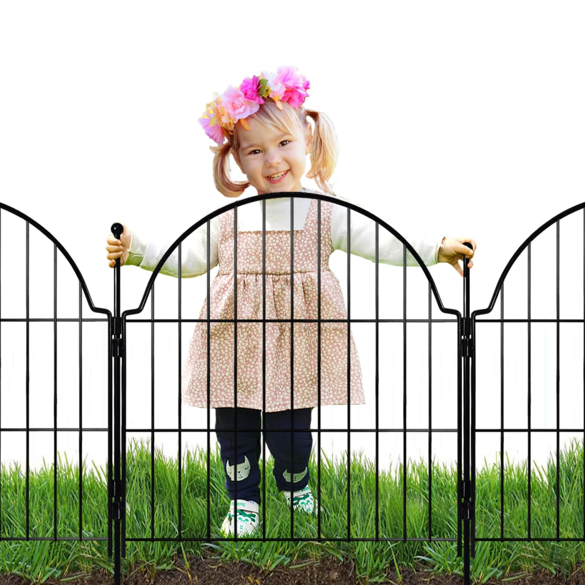 Blingluck six-panel garden fence panels connected for easy installation.